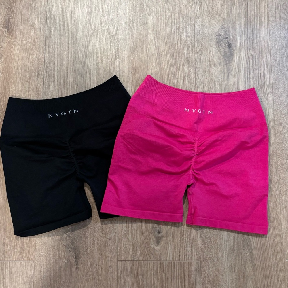 NVGTN Women's Black and Pink Shorts